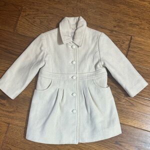 Vintage Classic Cream Kids Coat. Size 12-24